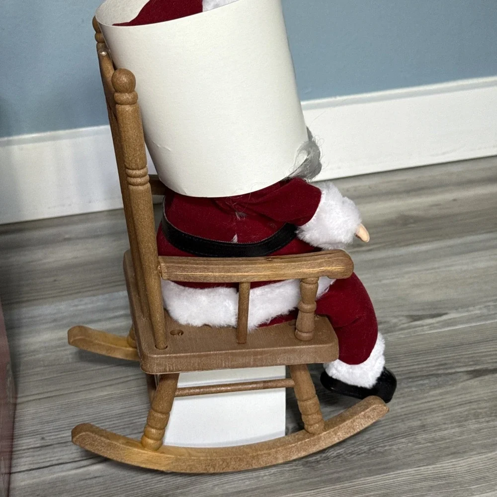Gemmy North Pole‎ Productions Vtg 1991 Rocking Chair Santa Jingle Bells 13